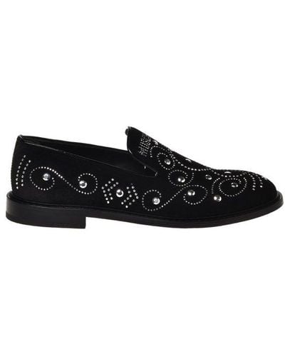 Moschino Round-toe Slip-on Loafers - Black