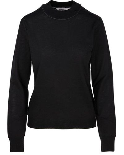 Maison Margiela Mockneck Long Sleeved Sweater - Black