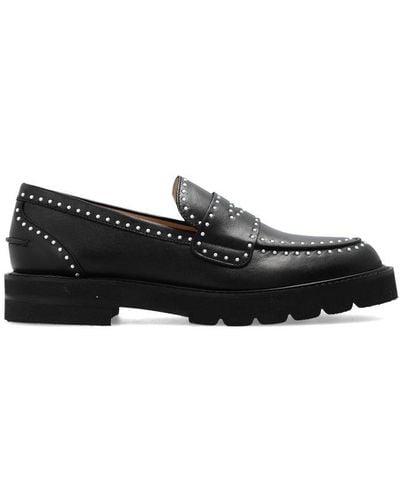 Stuart Weitzman Parker Lift Studded Loafers - Black