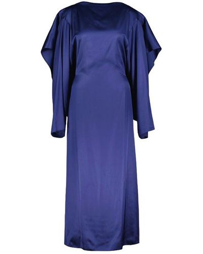 MM6 by Maison Martin Margiela Draped Satin Midi Dress - Blue