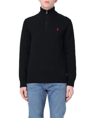 Polo Ralph Lauren Polo Pony-embroidered Knitted Pullover - Black