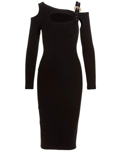 Versace Cut-out Detailed Midi Dress - Black
