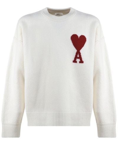 Ami Paris "ami De Coeur" Sweater - White