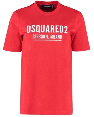 DSquared² Cotton Crew-neck T-shirt - Red