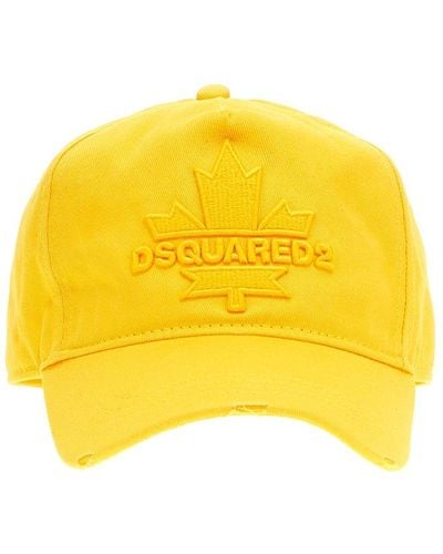 DSquared² Logo Embroidery Cap Hats - Yellow