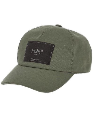 Fendi Logo Patch Baseball Cap - Green