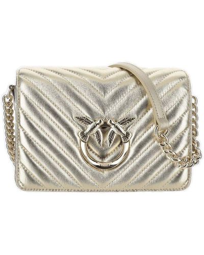 Pinko Women's Quilted Leather Shoulder Bag Black