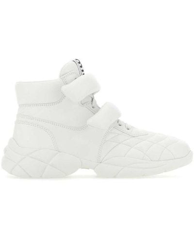 Miu Miu White Nappa Leather Sneakers