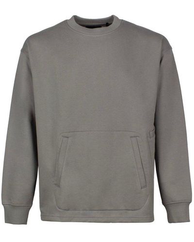 Y-3 Logo-rubberised Crewneck Sweatshirt - Gray