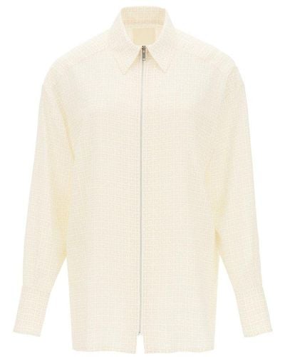 Givenchy 4g Jacquard Silk Shirt - White