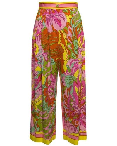 Dolce & Gabbana Multicolour Printed Silk Pants
