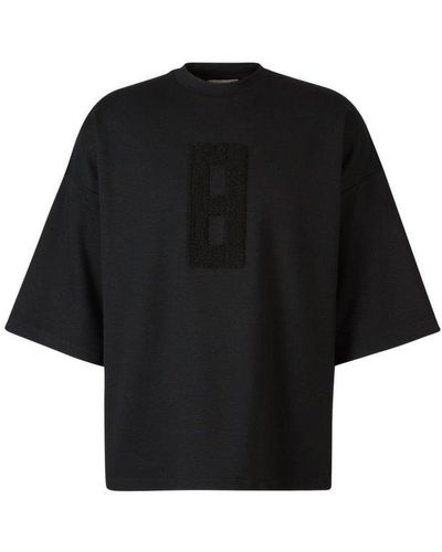 Fear Of God Embroidered 8 Oversized Crewneck T-shirt - Black