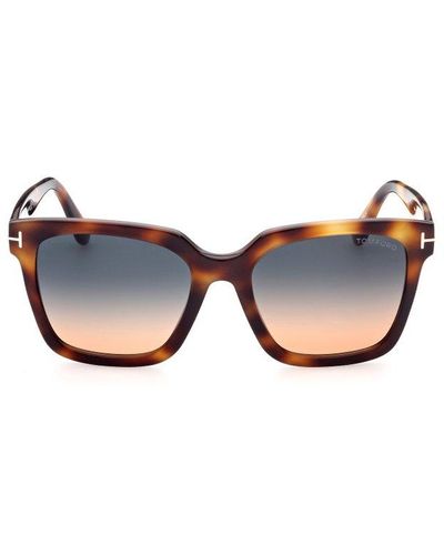 Tom Ford Selby Square Frame Sunglasses - Brown