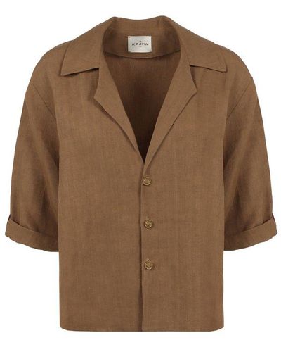 LeKasha Button Detailed Short-sleeved Shirt - Brown