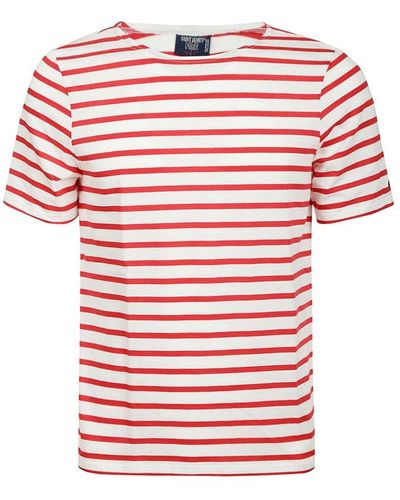 Saint James Striped Crewneck T-shirt - Red