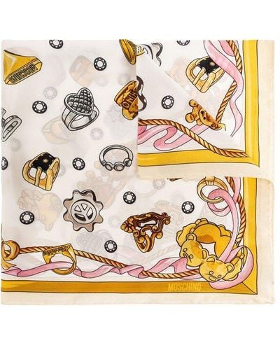 Moschino Printed Silk Scarf, - Multicolour