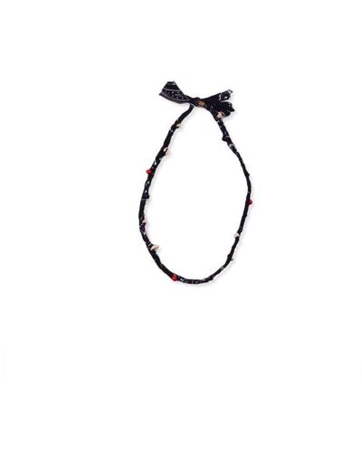 Alanui Graphic Printed Braided Charm Necklace - Black