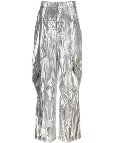 Isabel Marant Divina Metallic Trousers - Grey