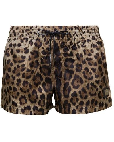 Dolce & Gabbana Swimsuit With Leopard Print - Multicolor