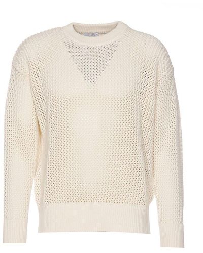 AMISH Crewneck Knitted Sweater - White