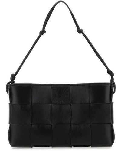 Bottega Veneta Cassette Leather Shoulder Bag - Black