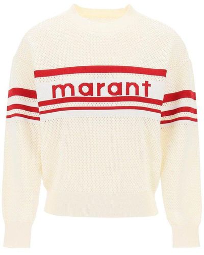 Isabel Marant Arwen Open-knit Crewneck Jumper - Red