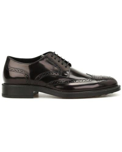 Tod's Perforated Detail Lace-up Shoes - Black