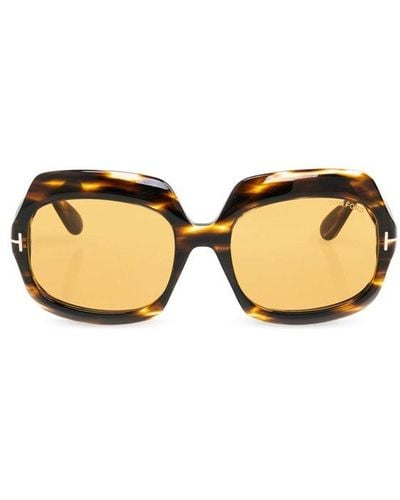 Tom Ford Ren Square Frame Sunglasses - Natural