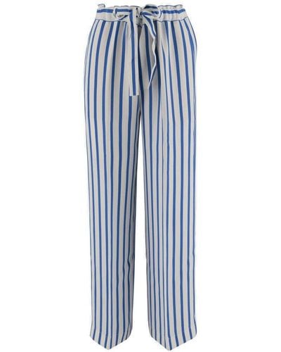 Ralph Lauren Striped Silk Pants - Blue