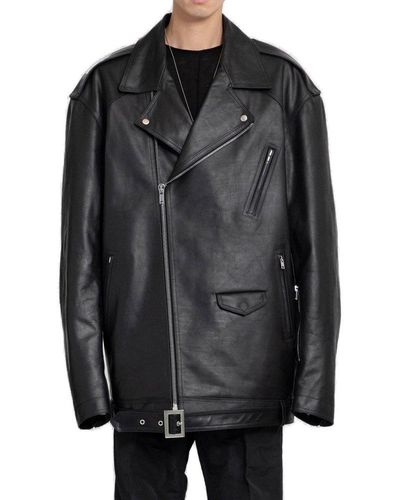 Rick Owens Jumbo Luke Stooges Leather Jacket - Black