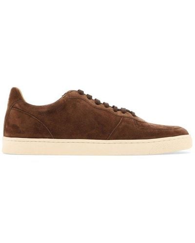 Brunello Cucinelli Suede Low-top Lace-up Sneakers - Brown
