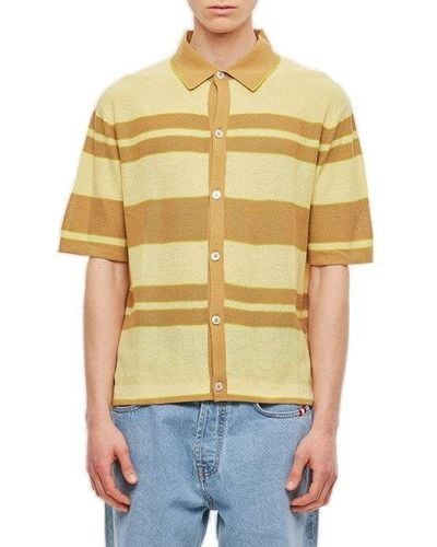 Paul Smith Striped Bowling Shirt - Yellow