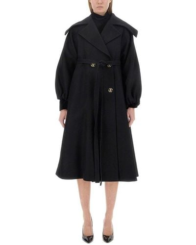 Patou Belted Trench Coat - Black