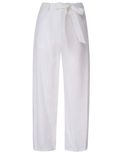 Pinko High-waisted Barrel-leg Trousers - White