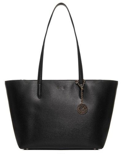 DKNY Bryant Logo Charm Medium Shopper Bag - Black