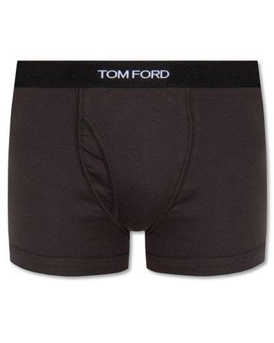 Tom Ford Logo Waistband Boxers - Black