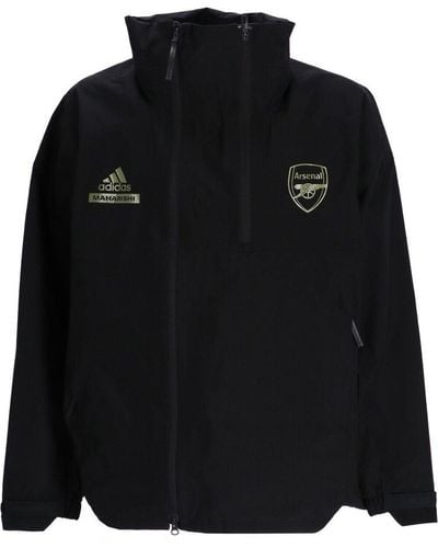 adidas Originals X\x Maharishi Arsenal Logo Printed Zipped Jacket - Black