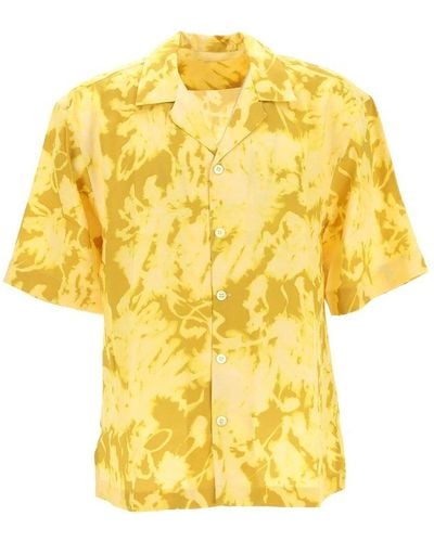 Dries Van Noten Allover Printed Short-sleeved Shirt - Yellow