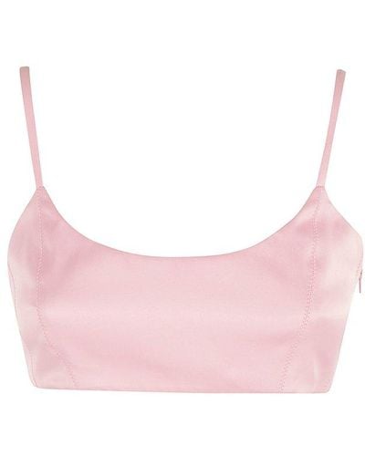 Moschino Jeans Scoop Neckline Cropped Top - Pink