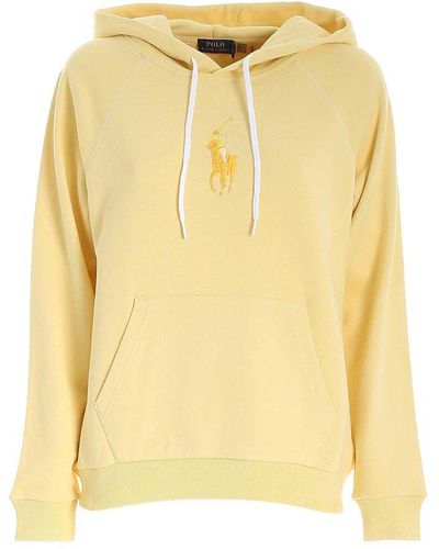 Polo Ralph Lauren Logo Embroidered Hoodie - Yellow