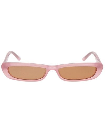 Linda Farrow X The Attico Thea Rectangular Frame Sunglasses - Pink