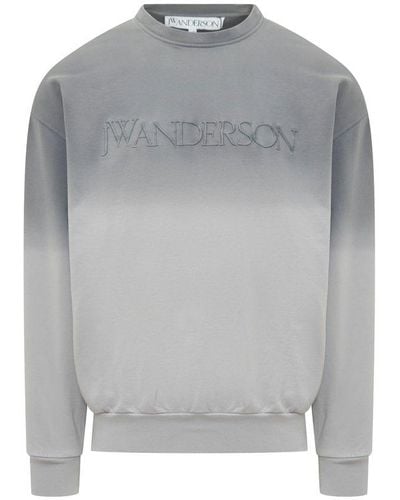 JW Anderson Logo-embroidered Gradient Sweatshirt - Gray