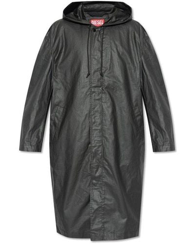 DIESEL J-coat Hooded Long Jacket - Grey