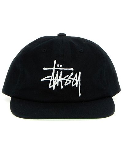 Stussy Logo Embroidered Baseball Cap - Black