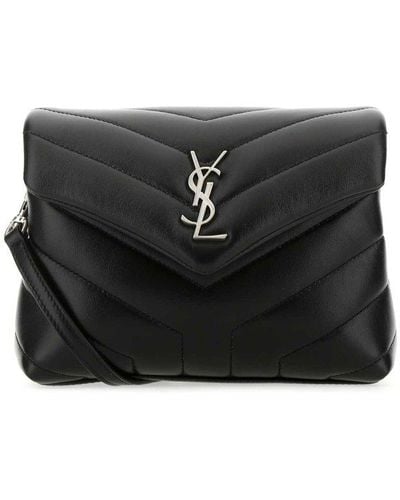 Saint Laurent Mini Loulou Matelassé Leather Crossbody Bag - Black