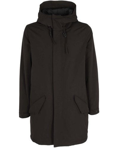 Aspesi Hooded Zipped Coat - Black