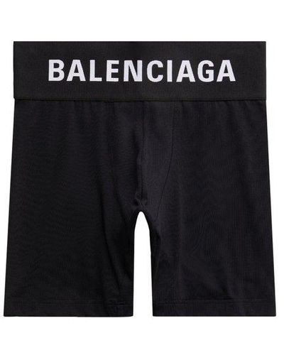 Balenciaga Elastic Boxer Briefs With Logo - Black