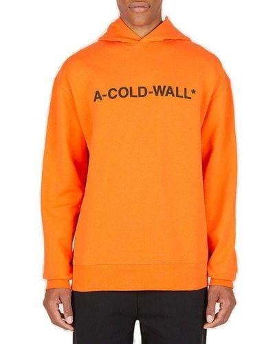 A_COLD_WALL* * Essential Logo Printed Hoodie - Orange