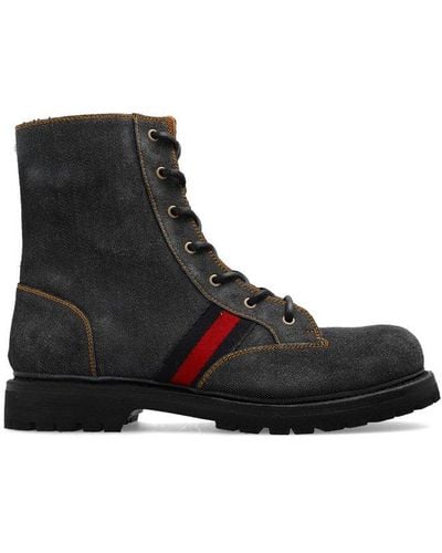 Gucci Denim Ankle Boots - Black