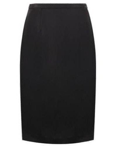 Saint Laurent Mid-rise Pencil Skirt - Black